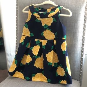 Janie and Jack Navy & Yellow Flower Dress